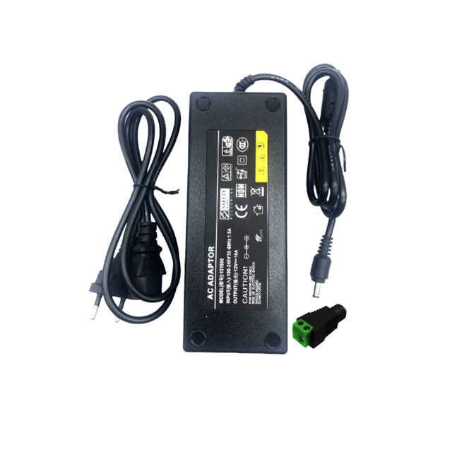 Jandei Transformateur d'alimentation enfichable 110/220V AC à 12V DC 120W 10A, câble 1m et connecteur femelle