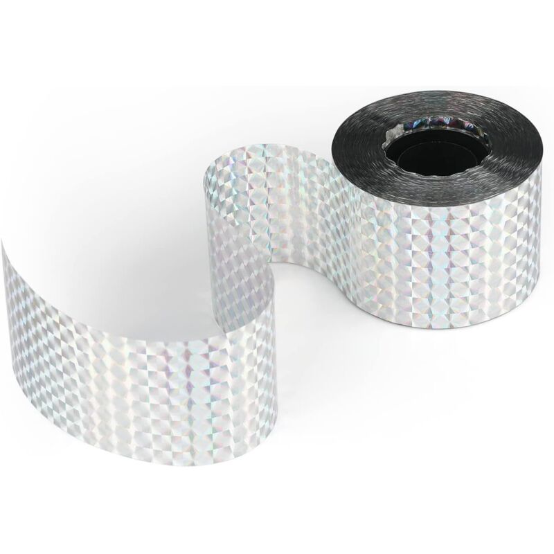 Bandă holografică repelantă pentru păsări 4,8 cm x 80 m | Reflectorizantă față-verso | Repelent pentru porumbei pentru grădini și livezi
