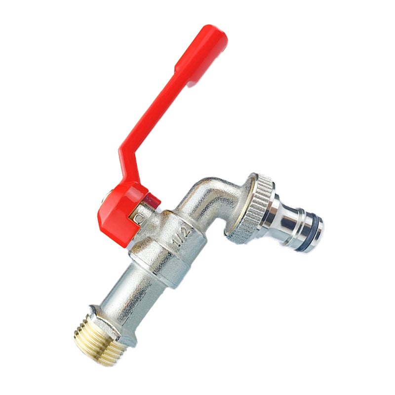 Rubinetto per acqua in ottone rosso a doppia testa con adattatore per ugello Modello 6 - 3