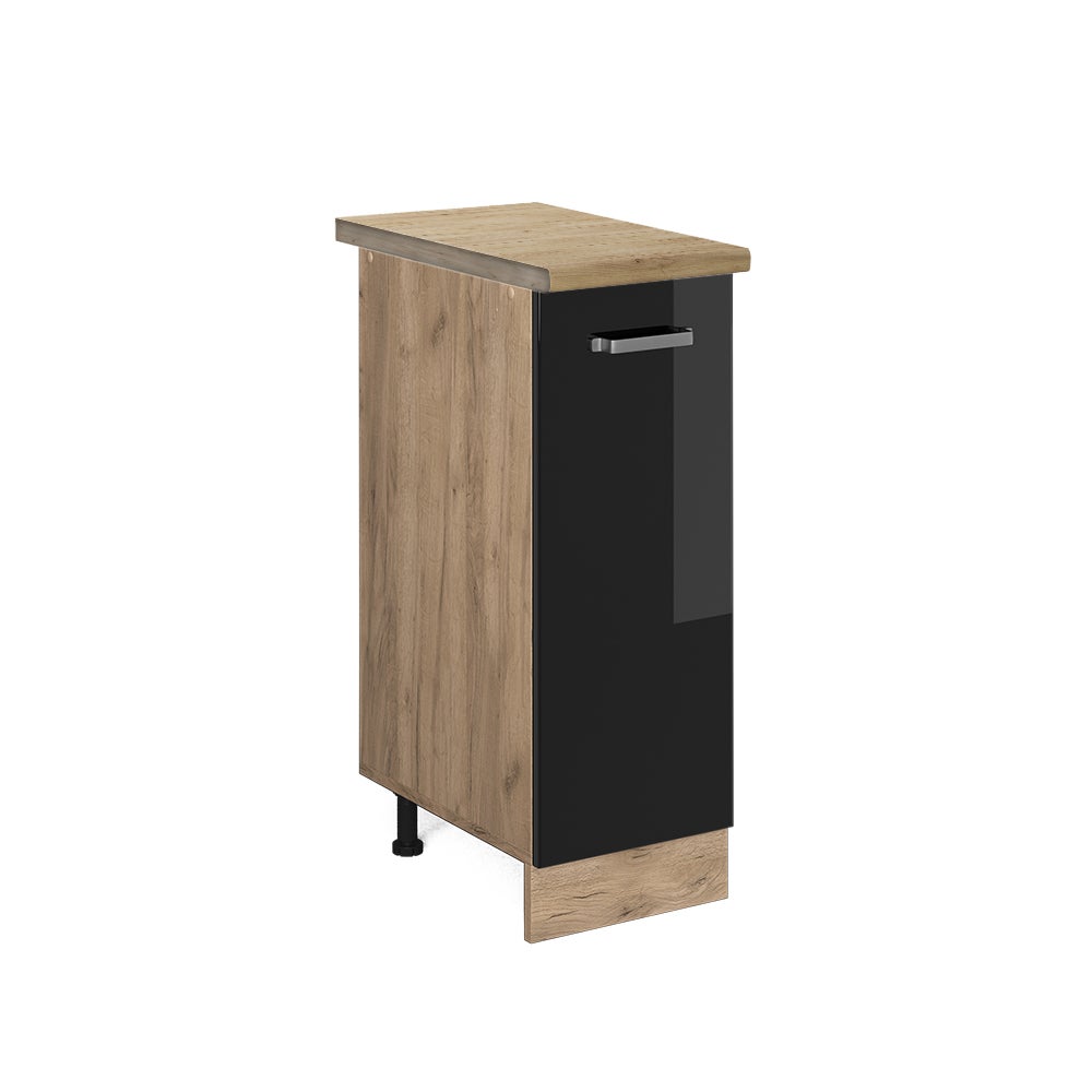 Vicco Szafka apteczna R-Line, Czarny wysoki połysk, 30 cm , BP Dąb