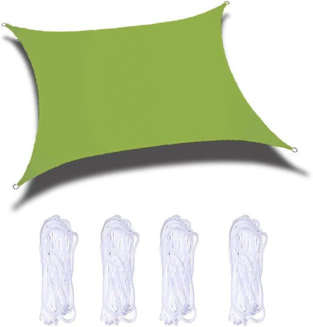 Wodoodporny, prostokątny żagiel przeciwsłoneczny, ochrona UV, stylowy parasol ogrodowy, idealny na kemping, taras i do ogrodu, zielony, 2 × 3 m