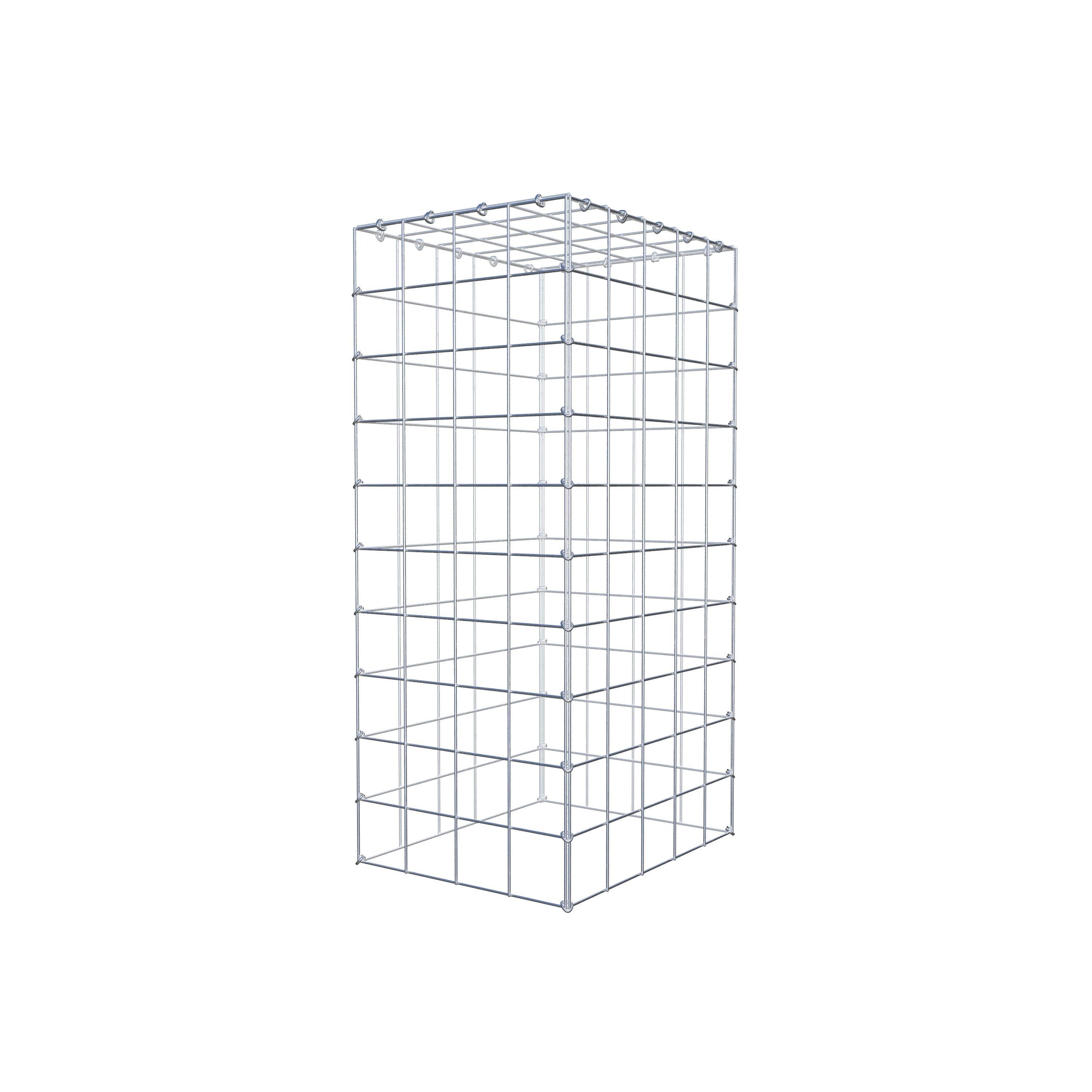 Gavión para apilar en acero galvanizado 100x50x40cm (LxAxP), malla 10 x 10cm, Anillo en C, sin rejilla inferior - 2