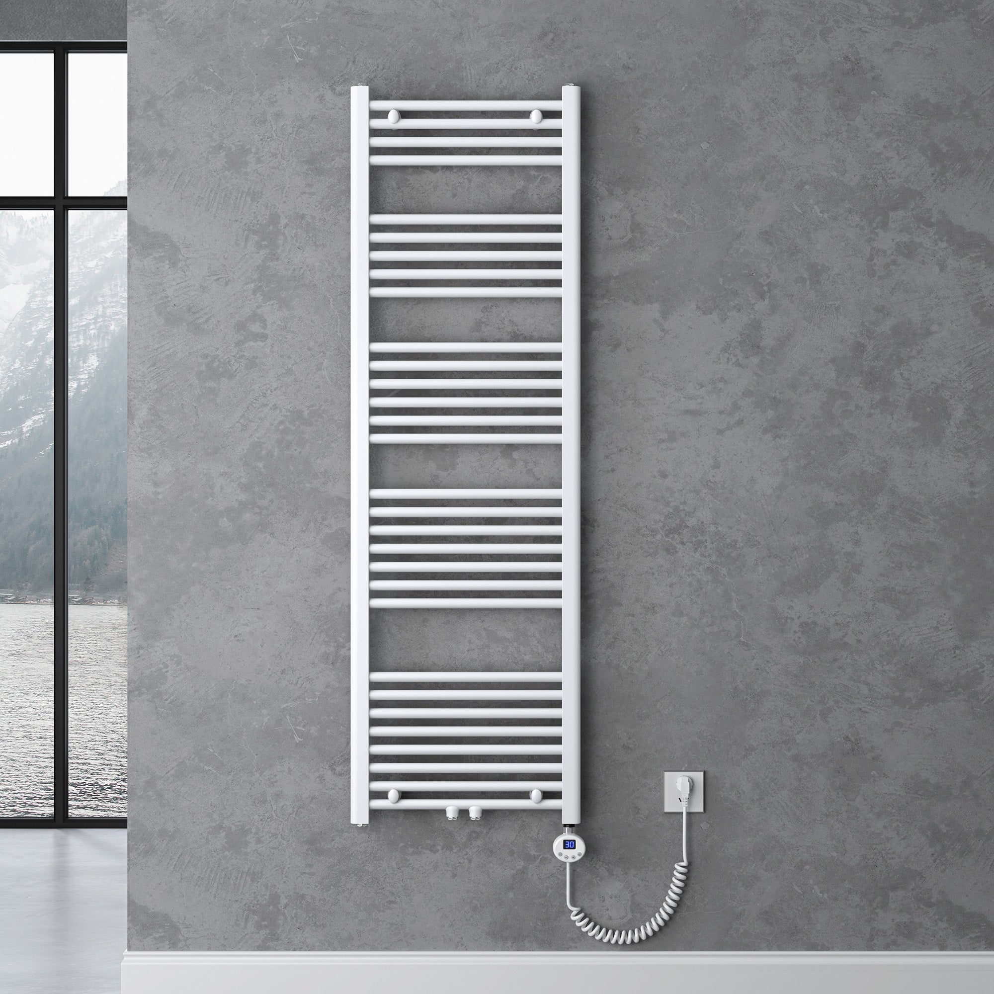 Élément Chauffant Noir 1200w Pour Radiateur De Salle De Bain Resistance Electrique Avec Thermostat