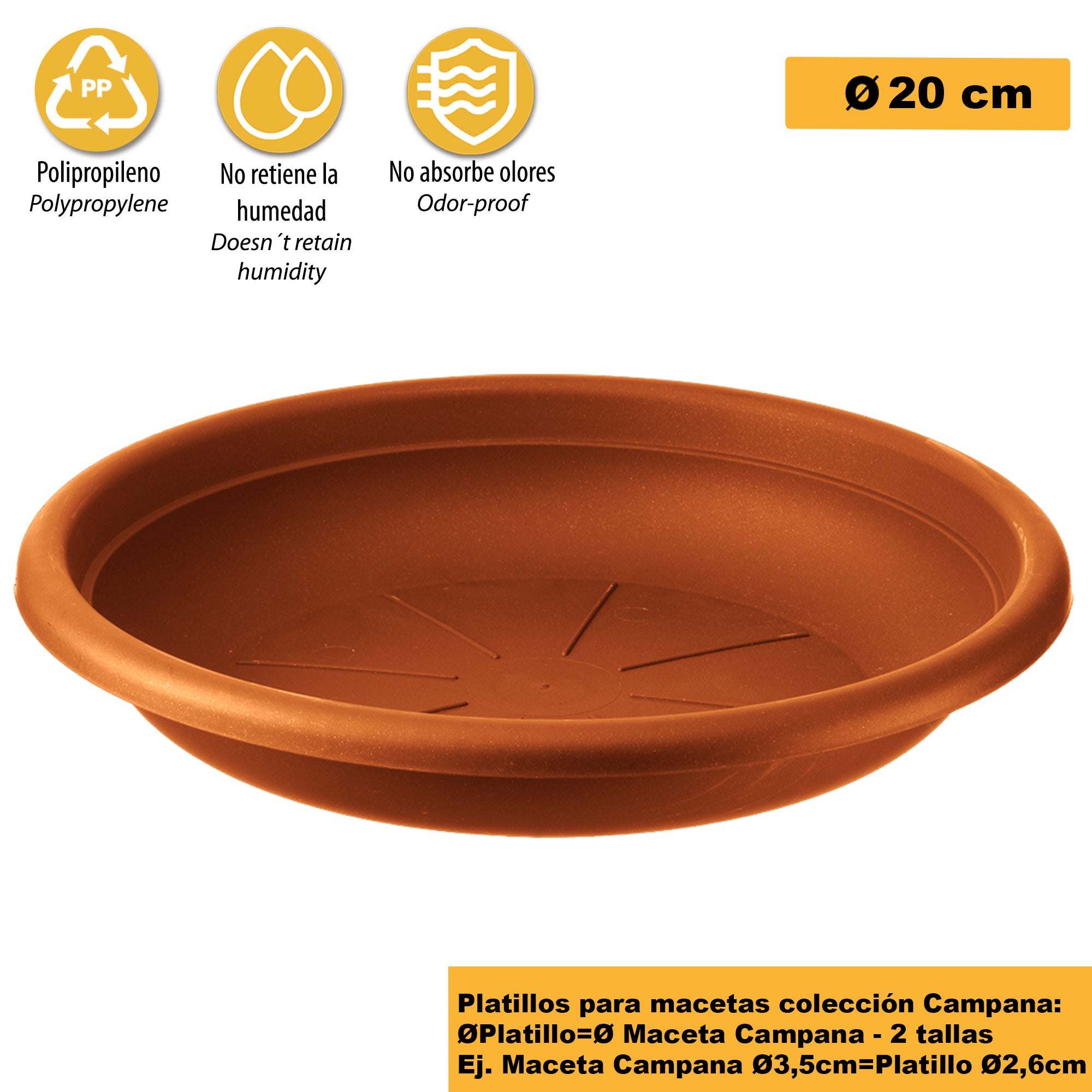 Soucoupe Saturnia pour pots de fleurs 20 x 1,4 cm. - 4