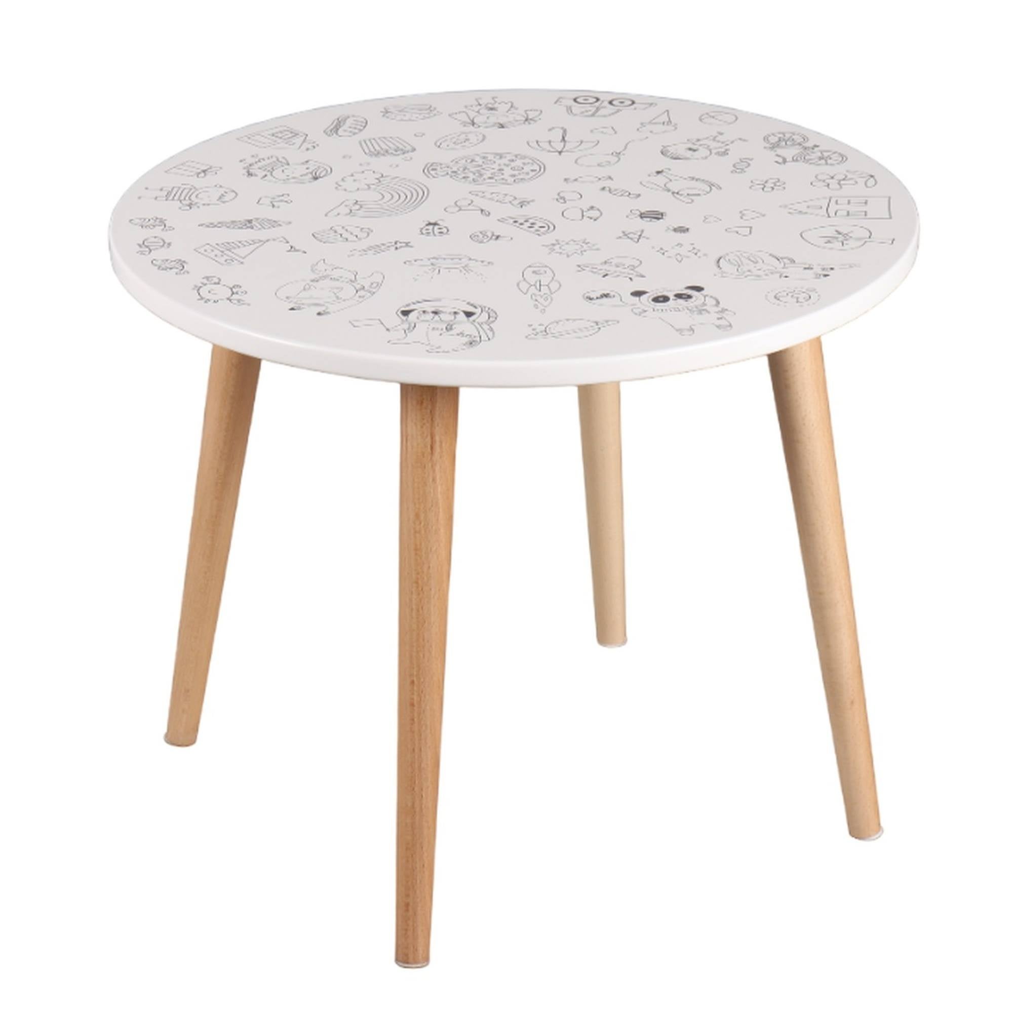 WELLHOME Table enfant 50x50x40 cm avec pieds en pin | Leroy Merlin