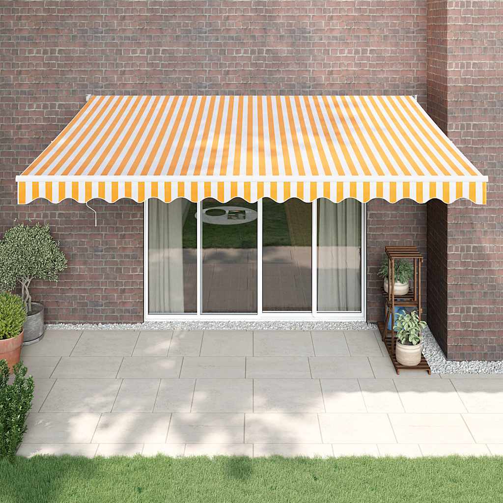 Maison exclusive - toldo retráctil automático amarillo y blanco 4x3 m