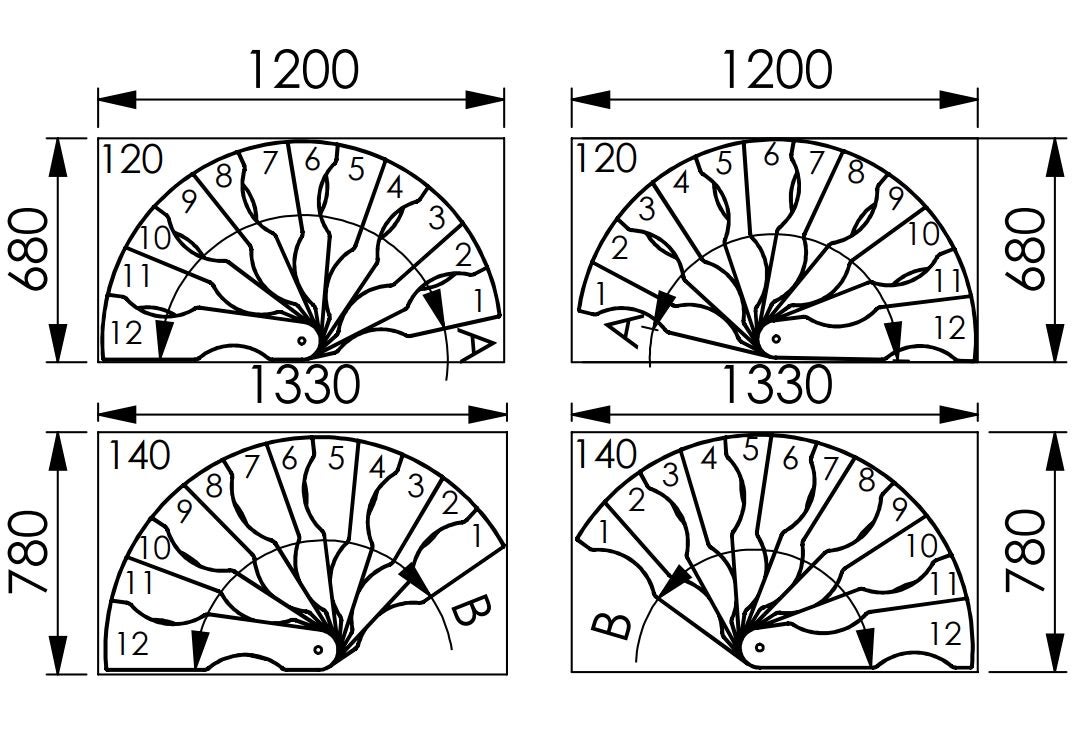 Escalier colimaçon 12 marches - Hauteur à franchir 2.47 à 3.05m - Structure blanche et marche hêtre - Diamètre 120cm - SUON120/BH/12 - 5