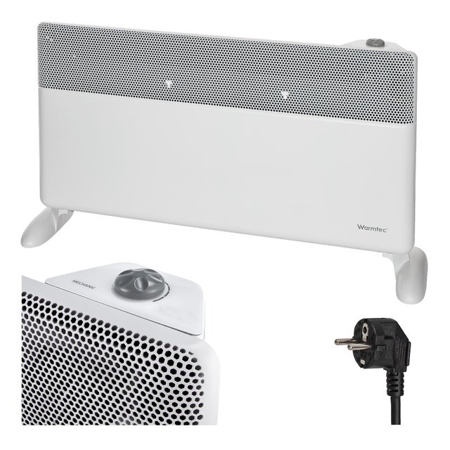 Grzejnik elektryczny konwektorowy energooszczędny 2000W termostat biały Warmtec EGB-20B