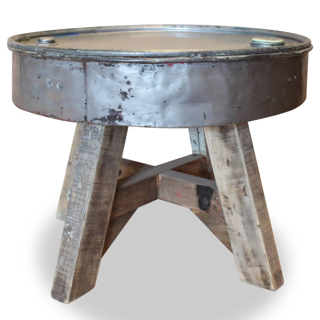 Table d'appoint 60 x 35 x 45 cm bois de récupération massif
