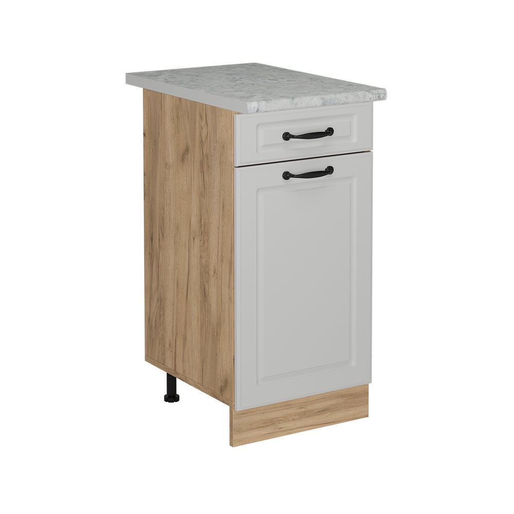 Vicco Szafka dolna do kuchni R-Line, Biały domek wiejski, 40 cm BR Marmur