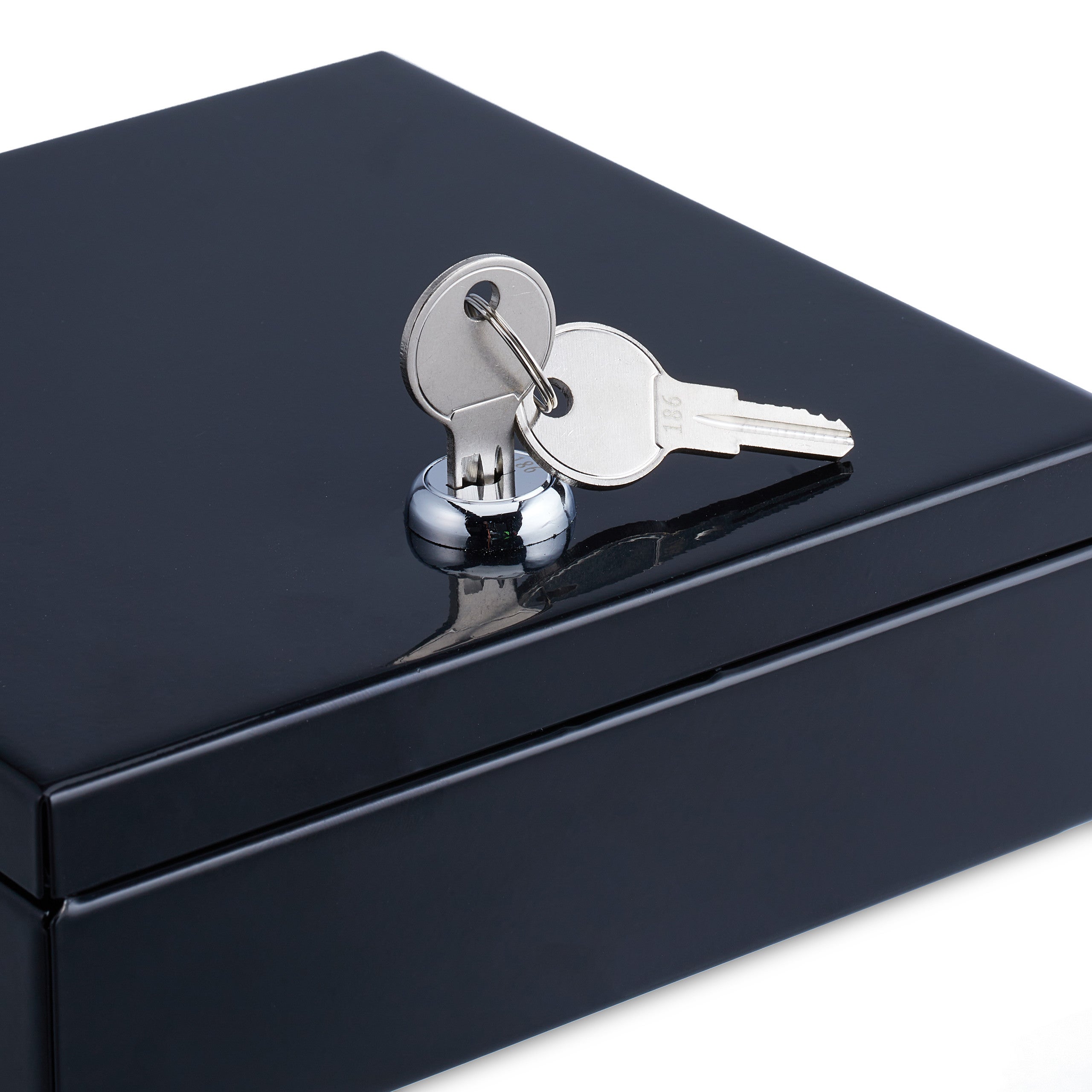 Relaxdays Cassetta Portavalori, Salvadanaio per Monete e Banconete, con 2 Chiavi, Acciaio, Plastica, 5x17,5x17 cm, Nero - 7