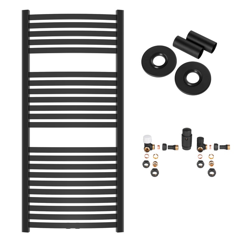 Grzejnik Łazienkowy Drabinka Kaloryfer do Łazienki 54x120 cm INVENA Czarny