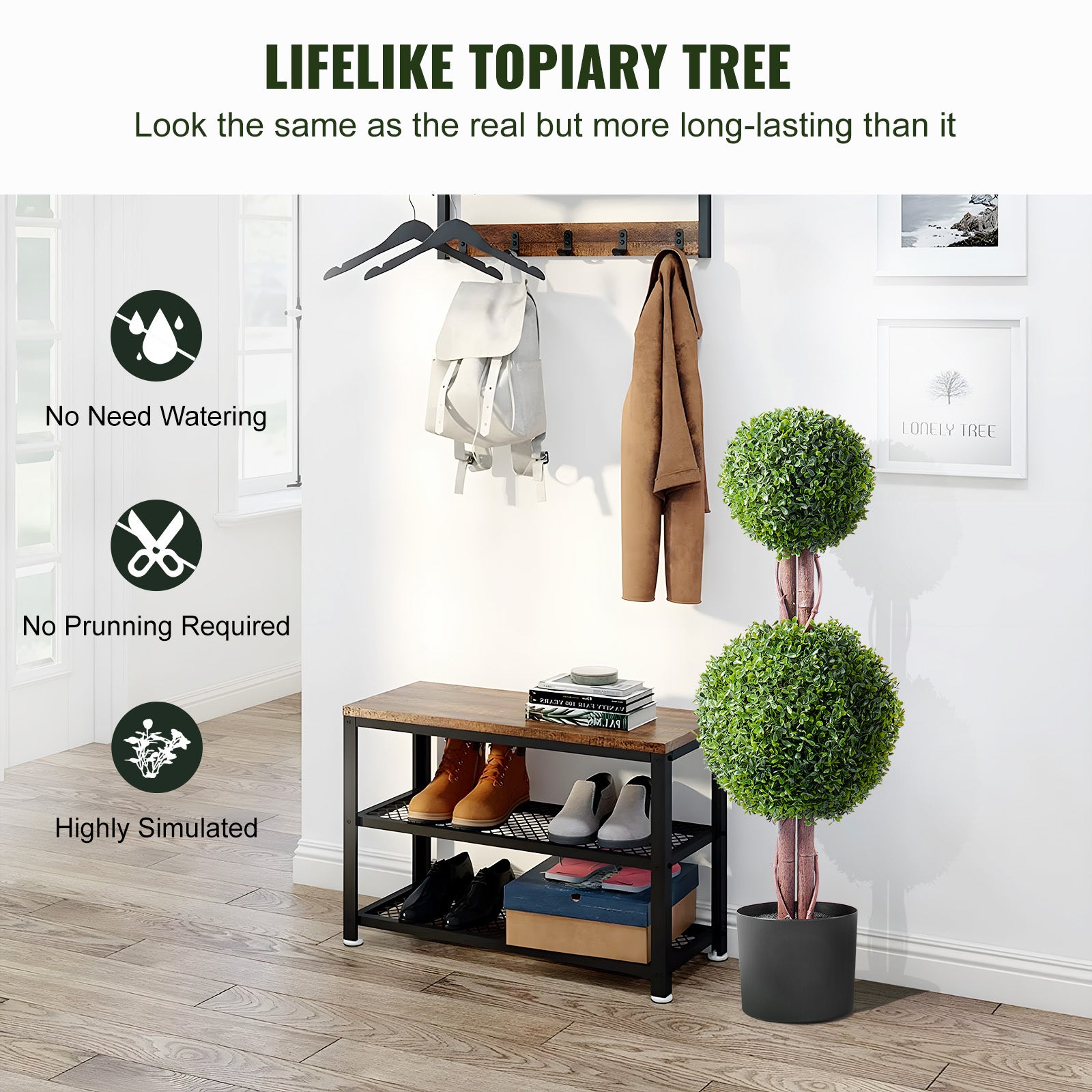 Set di alberi topiari in bosso artificiale SucceBuy 48