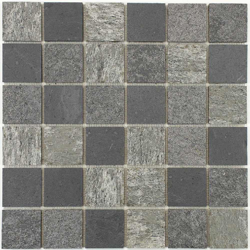 Mosaique pierre naturelle - 5 x 5 cm -rouleau 100 x 50 cm - mixte gris - 2