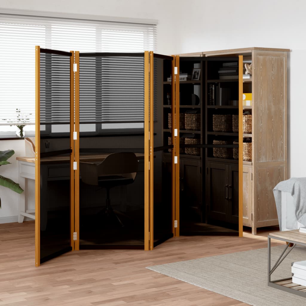 Biombo divisor de 4 paneles negro 280x180 cm - comfortxl