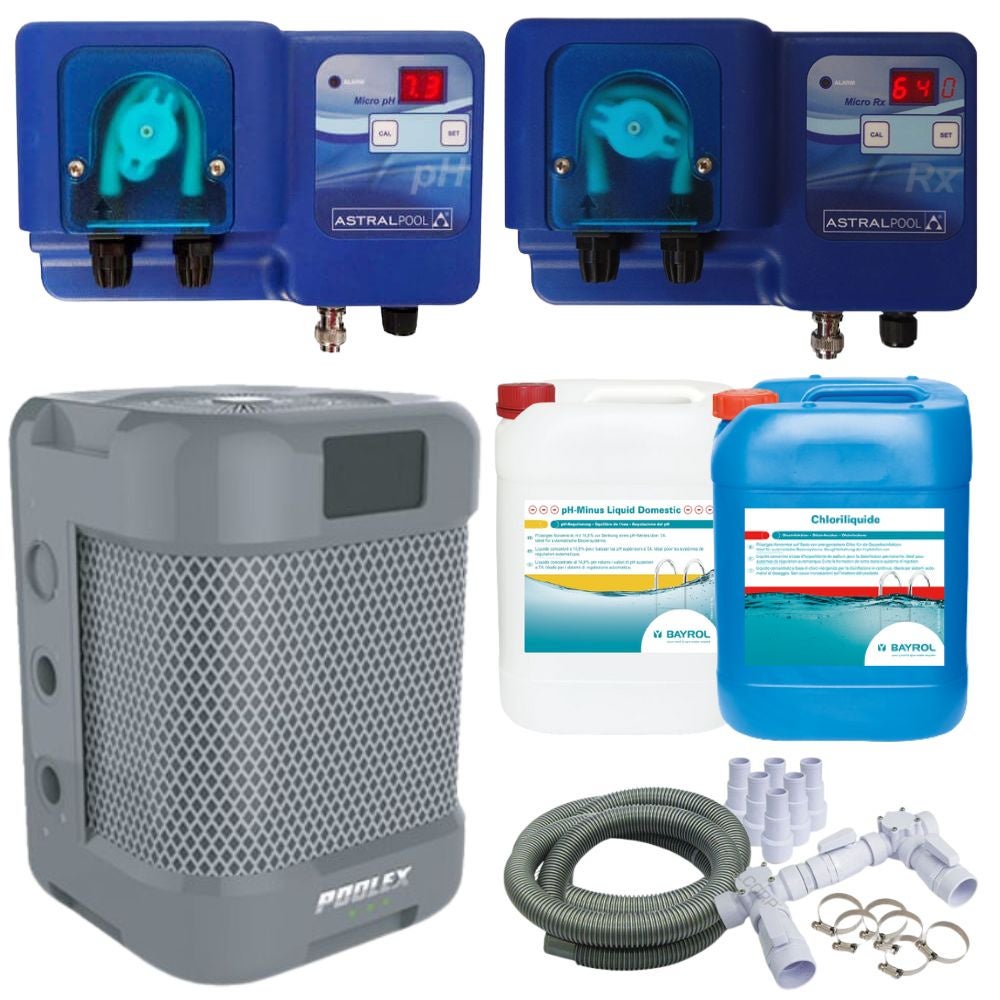 Pack Pompe à chaleur Piscine Poolex Q-Line 7 + Appareils de régulation ...
