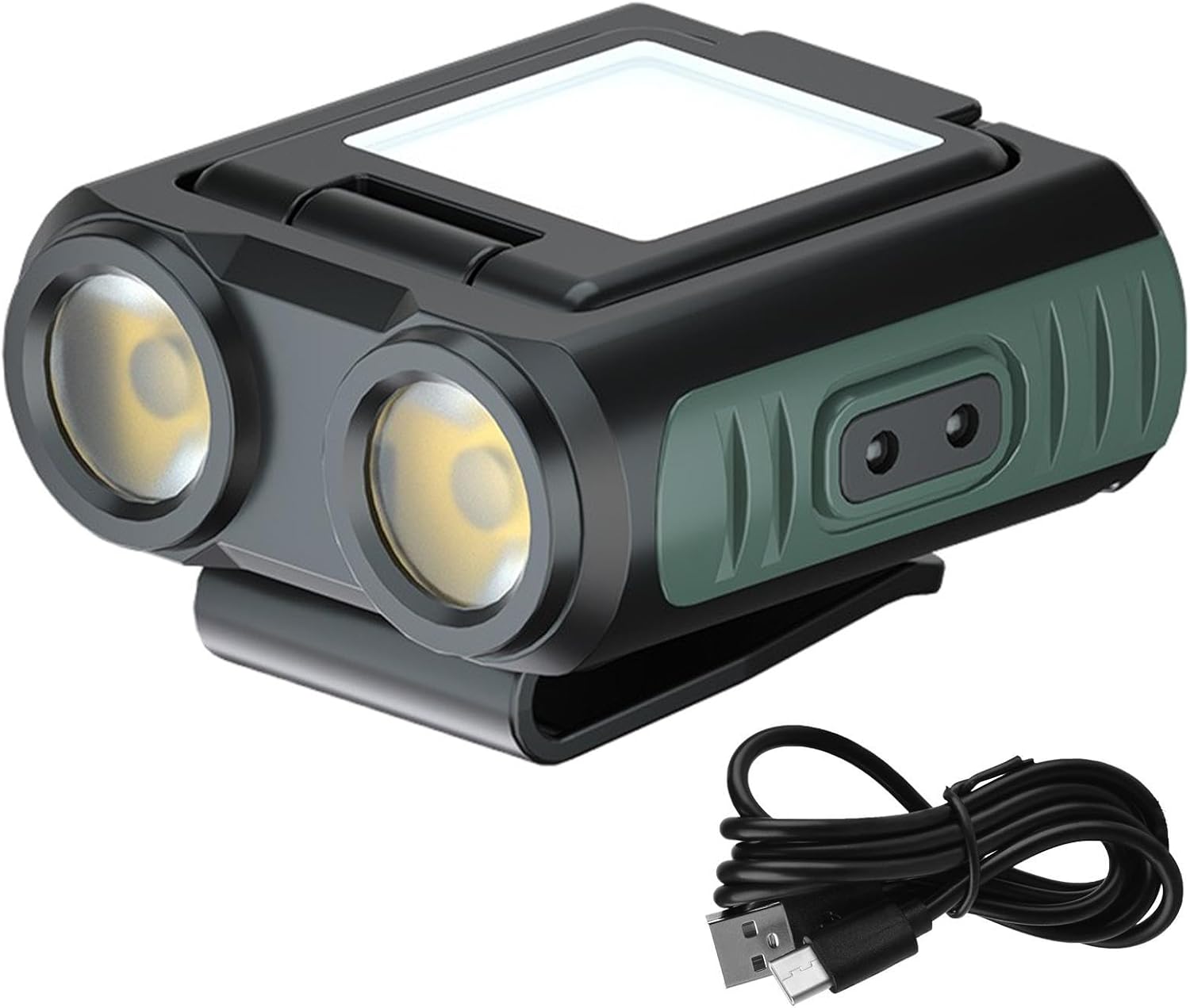 Przypinana lampka nocna do biegania, Wodoodporny klips do latarki USB z możliwością ładowania, Czapka z latarką
