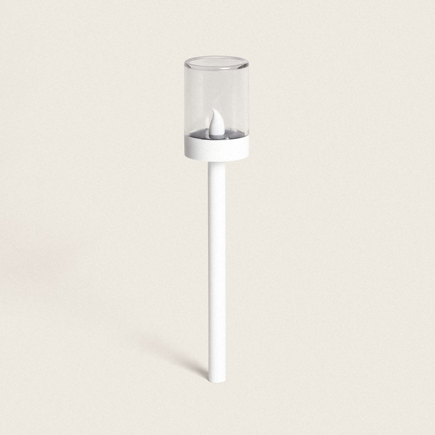 Torche Solaire Extérieure LED Effet Flamme avec Piquet Brako 40cm Blanc ...