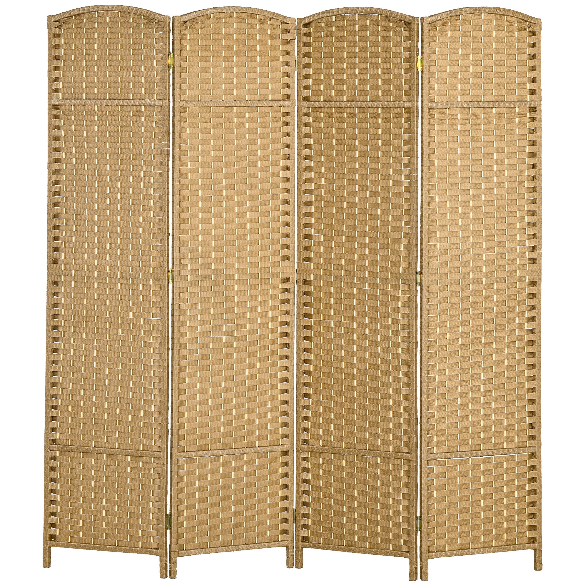 Paravent intérieur bois 4 panneaux 160x170 cm séparateur pièce pliable salon chambre naturel - 2