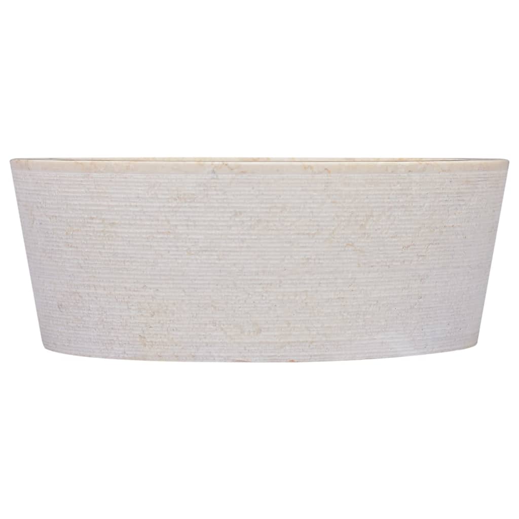 Maison Exclusive - Lavabo Crème Ø40x15 cm Marbre - 3
