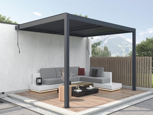 Casetta per terrazzo addossata bioclimatica in Alluminio con lamelle orientabili 11,85 m² - MANDELLO