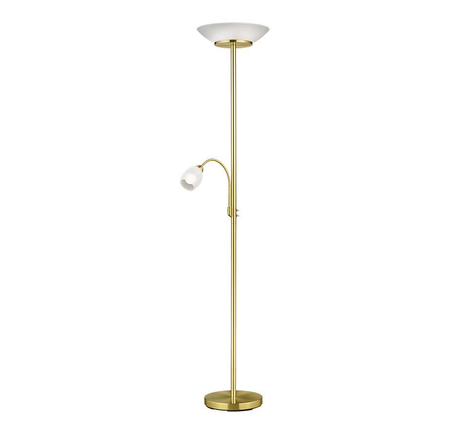 Lampa podłogowa stojąca Gerry złoto-biała 2xE14 / E27x46W wym: 180 x 34 x 34 cm metal RL