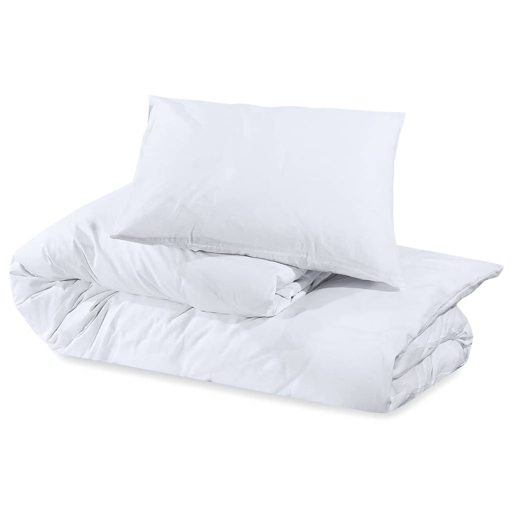 vidaXL Ensemble de housse de couette Blanc 200x200 cm Coton - 6