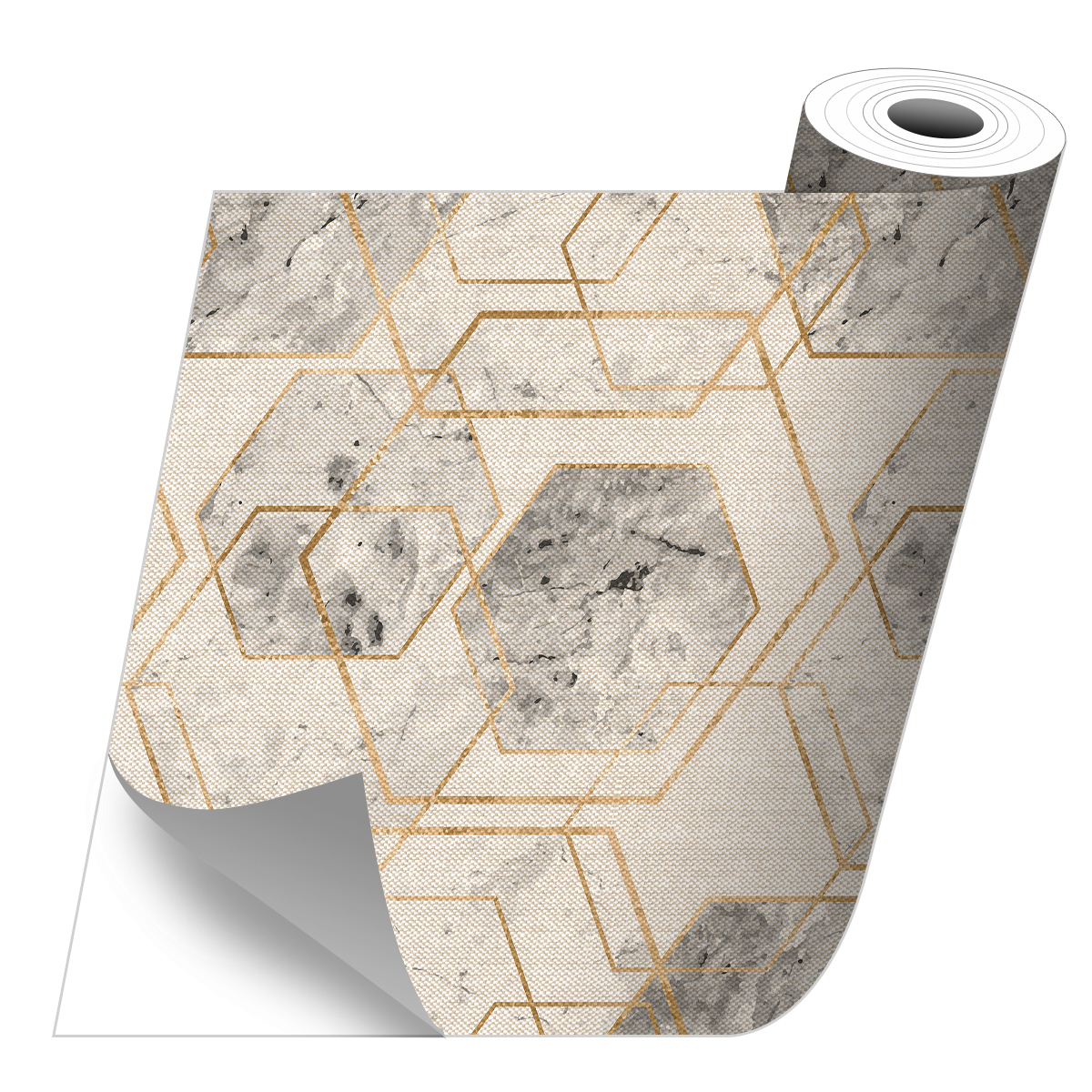 Adhesivo para muebles, armarios, pared, cocina, baños - decoración - hexa gold 65x100 cm