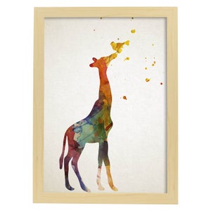 Tableau Toile Girafe 70x50 Cm – Décoration Jungle Animalier Sauvage