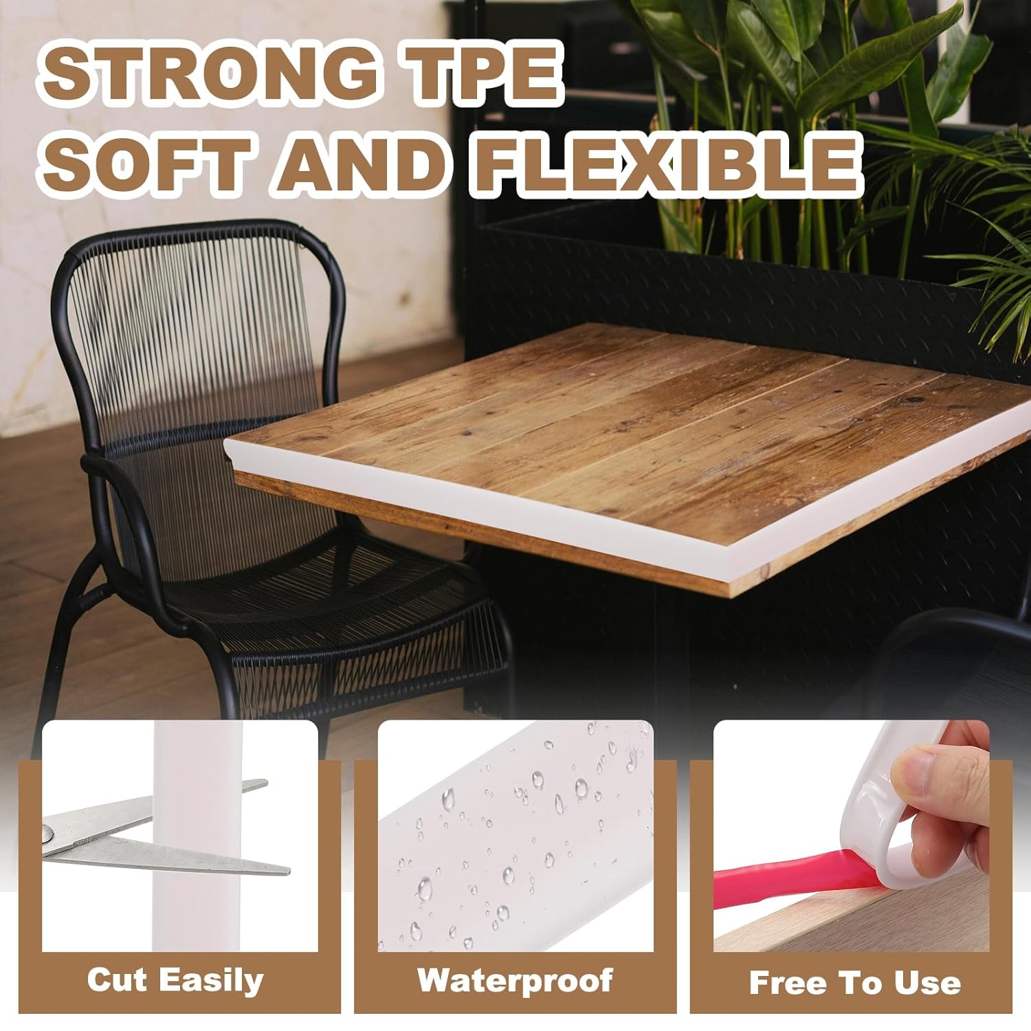 Striscia di protezione per bordi di mobili, clip interna bianca, 20 mm, 1 rotolo, 1 metro, nastro angolare anticollisione impermeabile. - 3