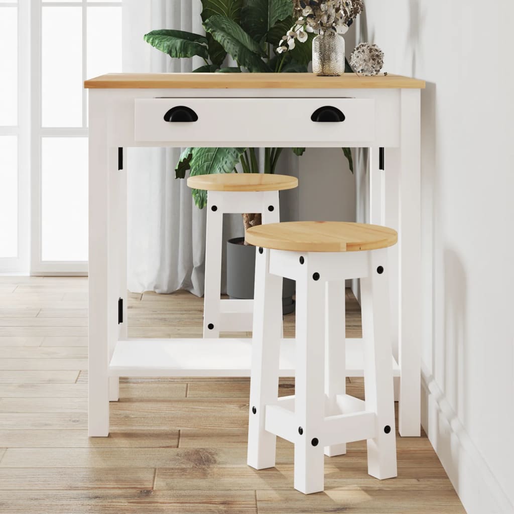 Lot De 2 Tabourets De Bar Modern Living H&H – Blanc, Hauteur 109cm, Intérieur