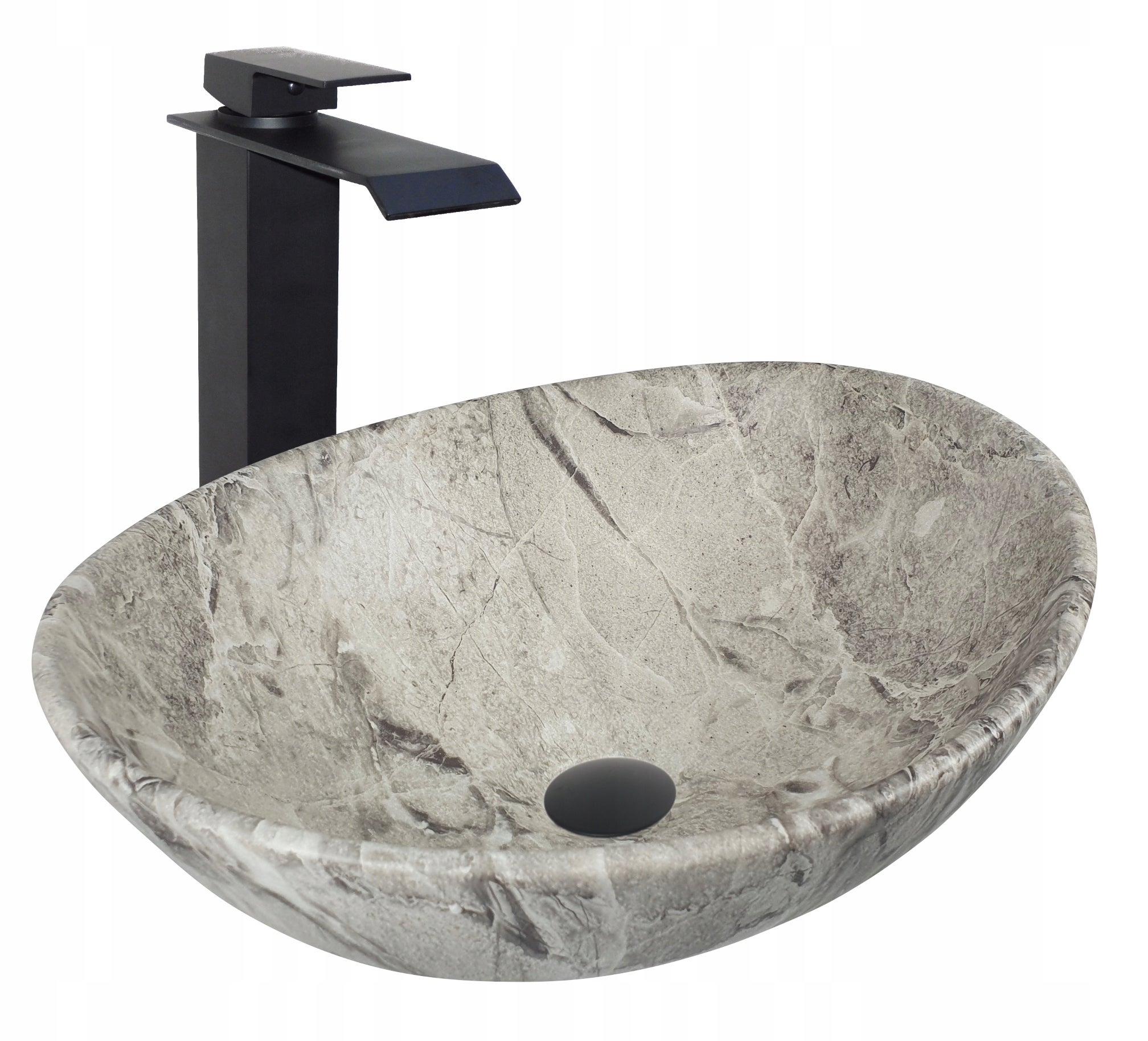 Umywalka nablatowa Estiva EBA Stone Gray szary kamień 41,5x34x14 cm