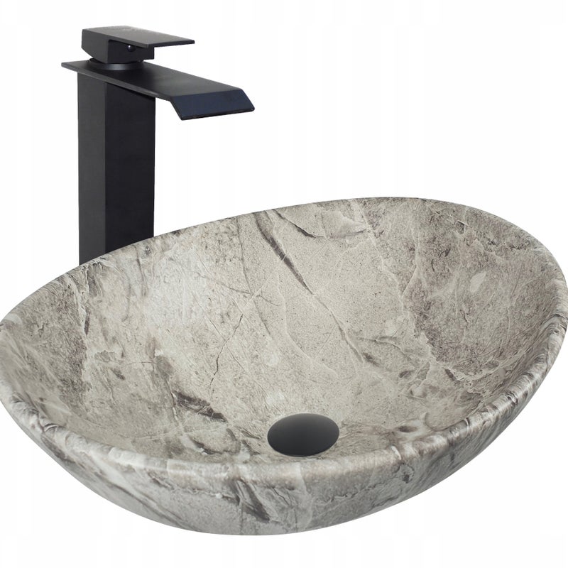 Umywalka nablatowa Estiva EBA Stone Gray szary kamień 41,5x34x14 cm