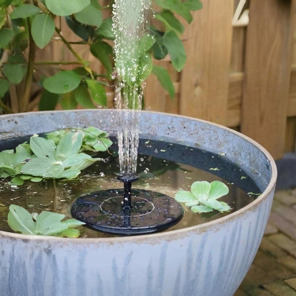 Fontaine extérieure ronde en résine alimentation solaire Fontaine + batterie + éclairage Just Sun - 2