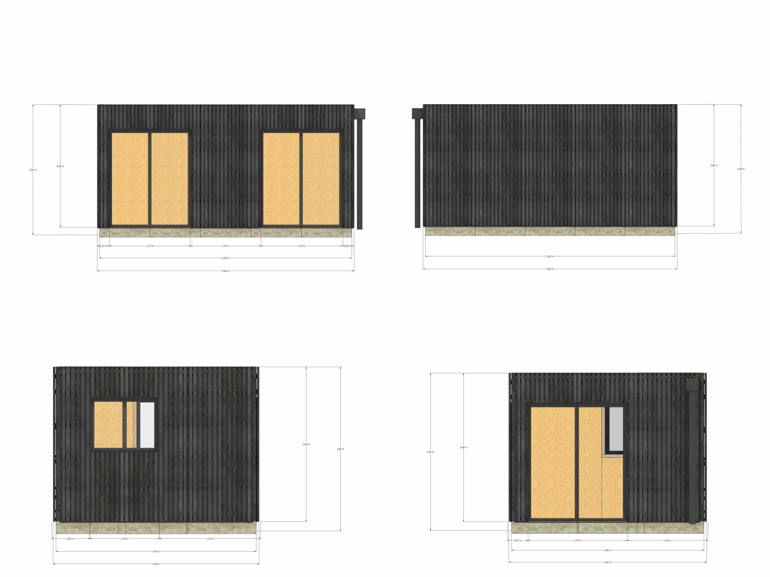 Studio jardin location saisonnière en bois 5,5 x 3,5 x 2,7 m / menuiseries alu k-line - 4