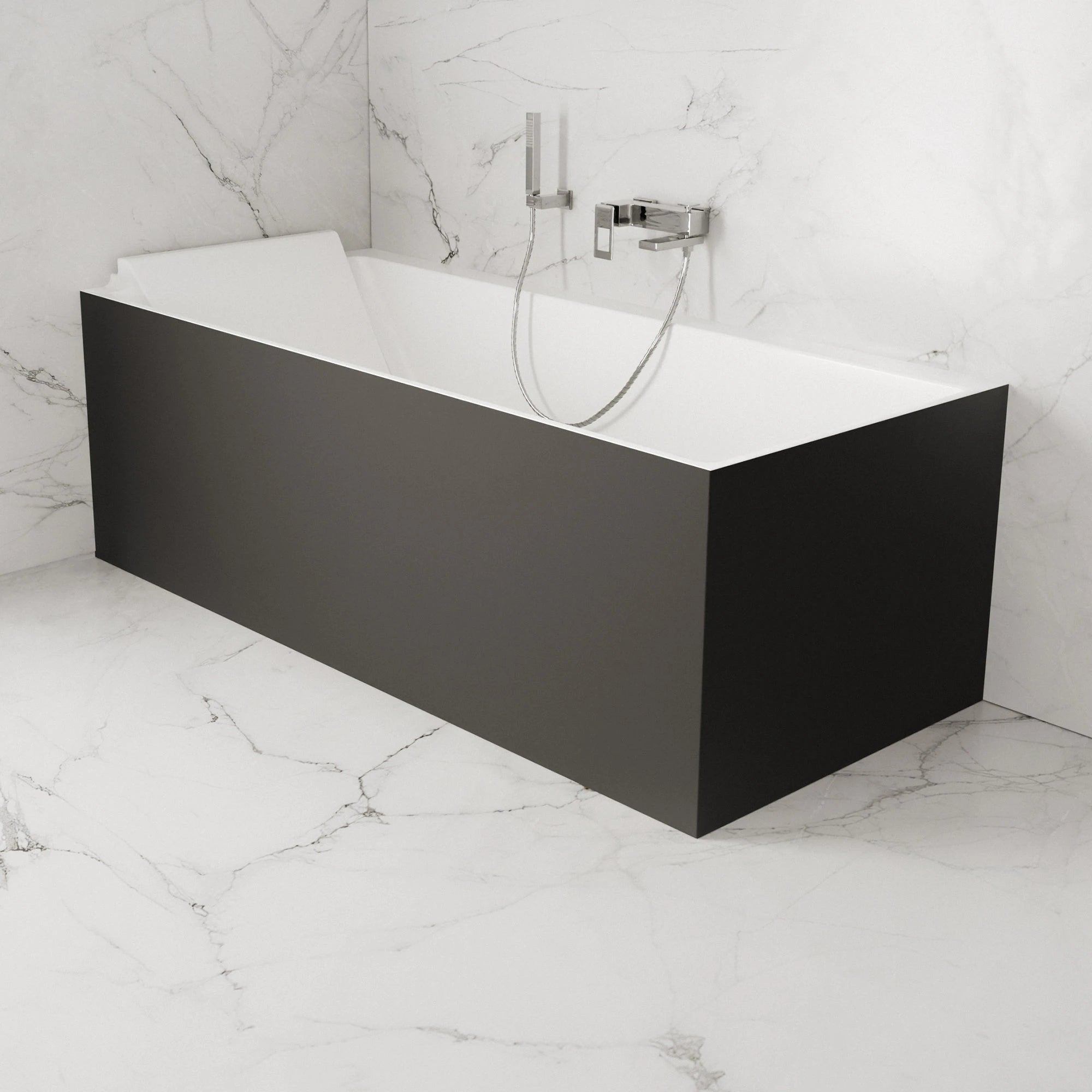 Baignoire Ilot Quantum 170 gauche noire 170 x75 x58 cm, by SPALINA - 5