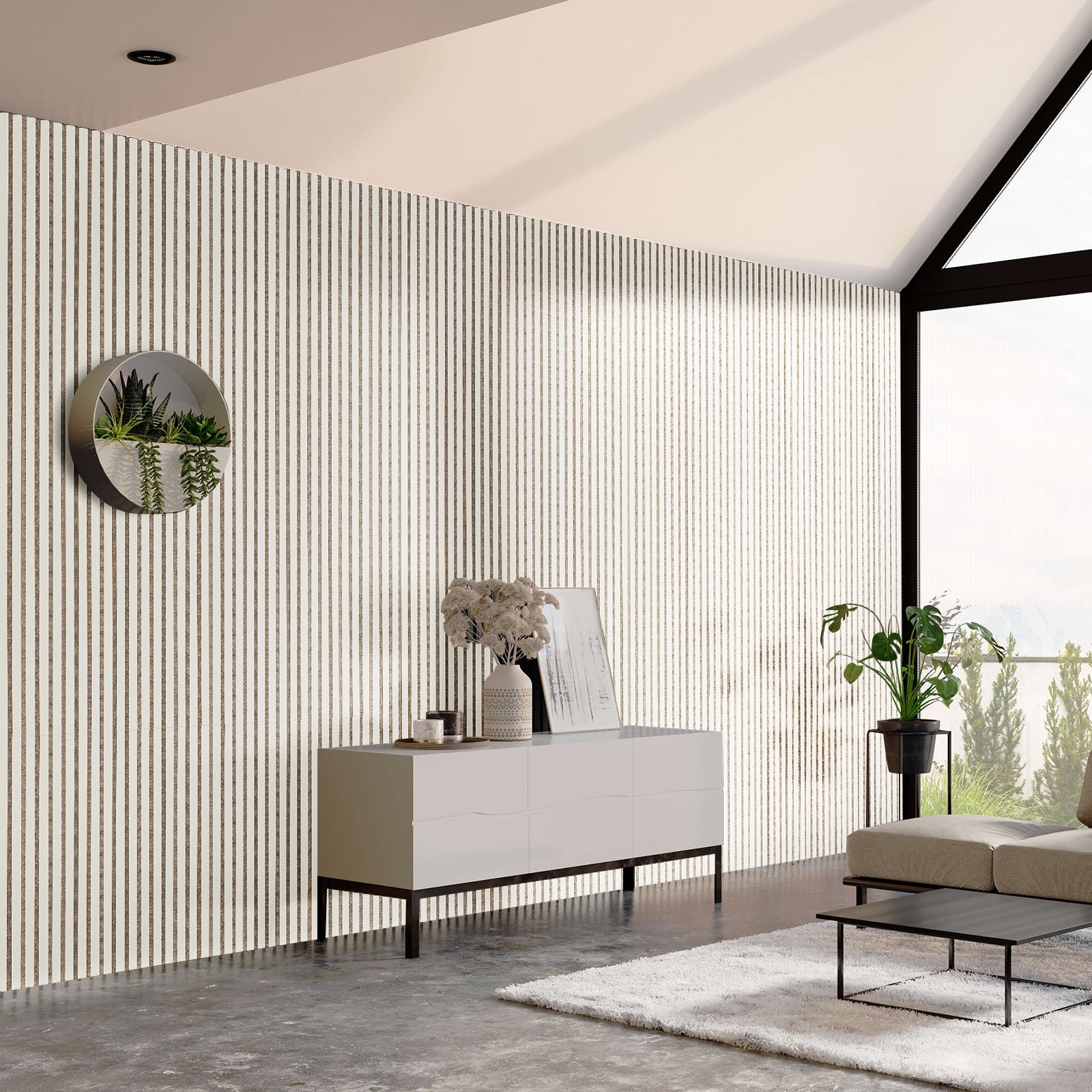 Panneau tasseaux acoustique 240×60 cm – Snow | AKUPANEL BY WOODMONDO - 6