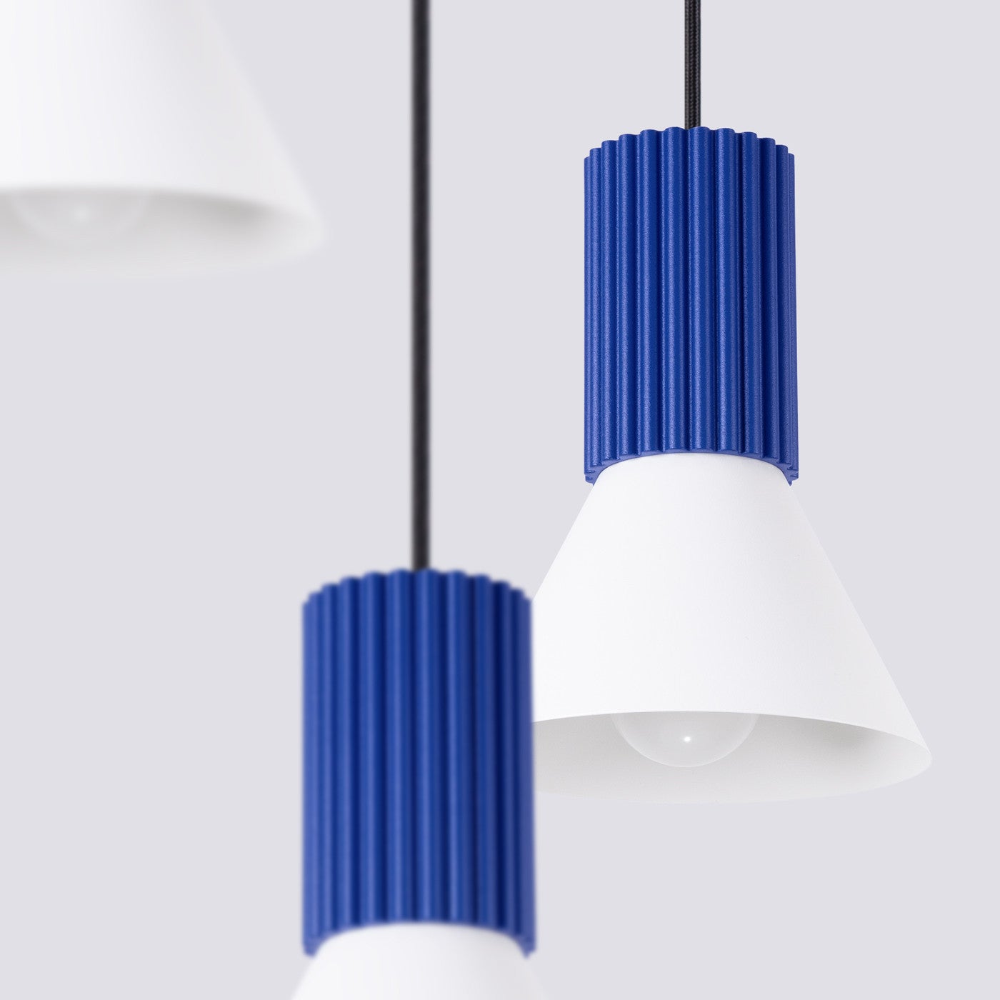 Lampa sufitowa ryflowana ESTRIA ultramaryna 3xE14x15W metal wym:120x30x30cm IP20 Sollux Lighting - 6