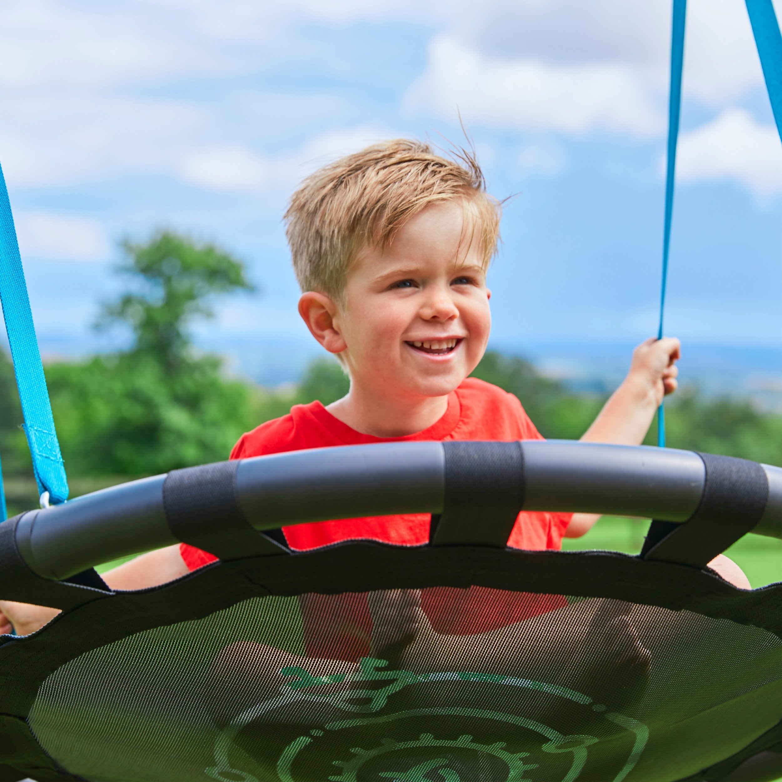 Balançoire nid D85 cm pour portique h190-250 cm noir et bleu - 6