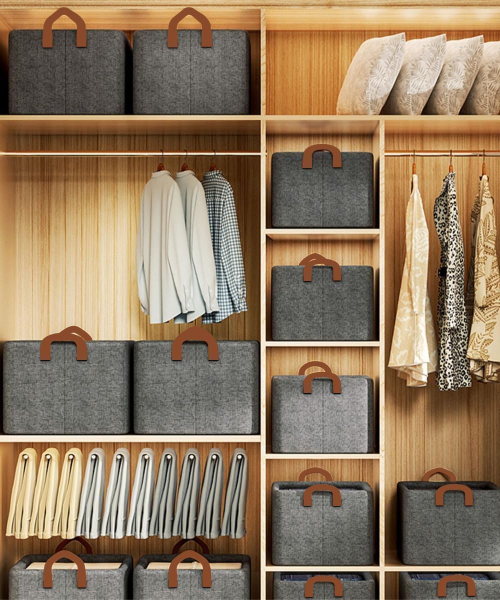 Boite Rangement tissu, Lot de 4, Panier Rangement Pliable, 45x28x20 cm, Bac de Rangement Vetement avec Poignée, Cube de Rangement Pour Wardrobe Dressi - 2
