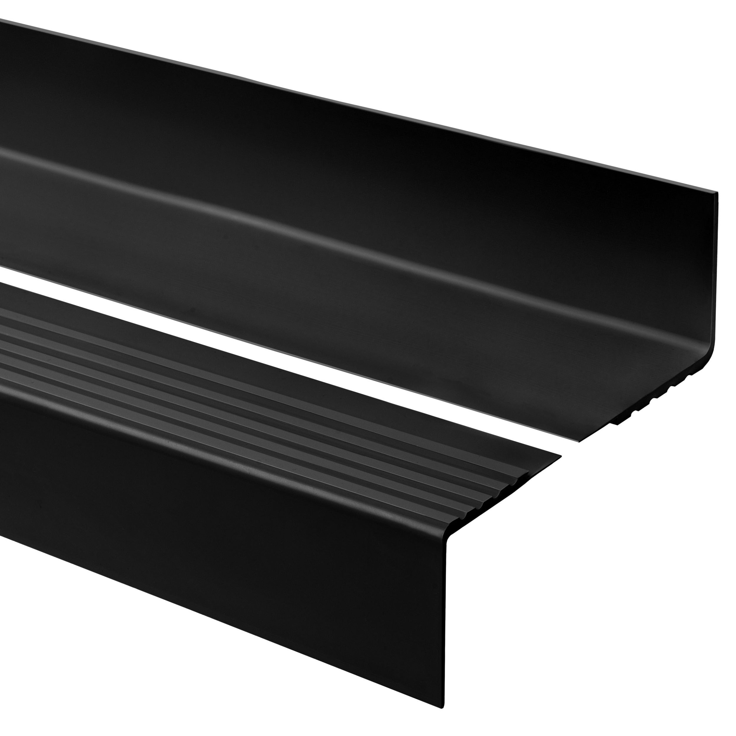 Profil schodowy 60x40 mm PVC na krawędzie stopni antypoślizgowy - 150 cm, czarny