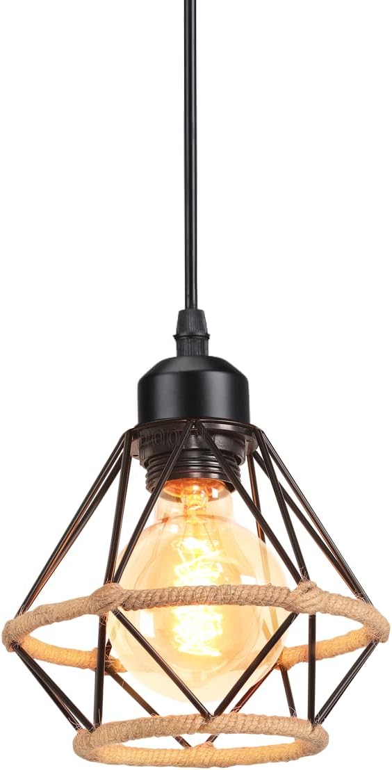 Lampă suspendată în stil industrial, 3 becuri, formă de diamant, metal, plafonieră LED, soclu E27, living, dormitor Ø16 cm, 1 bucată 1buc
