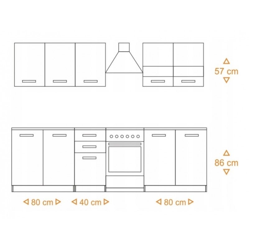 ANINE - Cuisine Complète Modulaire + Linéaire L 200 cm 6 pcs - Plan de travail INCLUS - Meubles armoires cuisine - Blanc/Chêne - 4