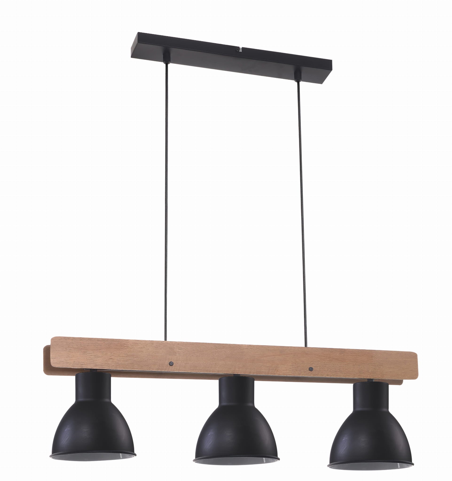 Lampa sufitowa wisząca Vario czarna-naturalne drewno 3xE27x60W wym: 95 x 73 x 16 cm metal Candellux