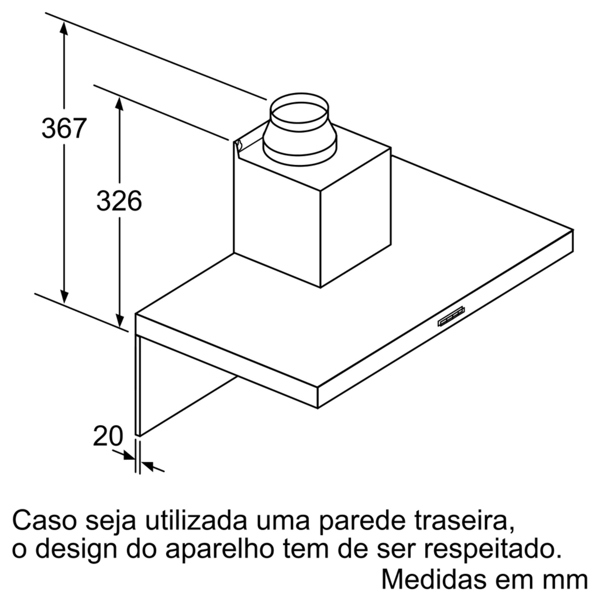 Serie 2 Chaminé de parede 60 cm Inox DWB66BC50 - 9