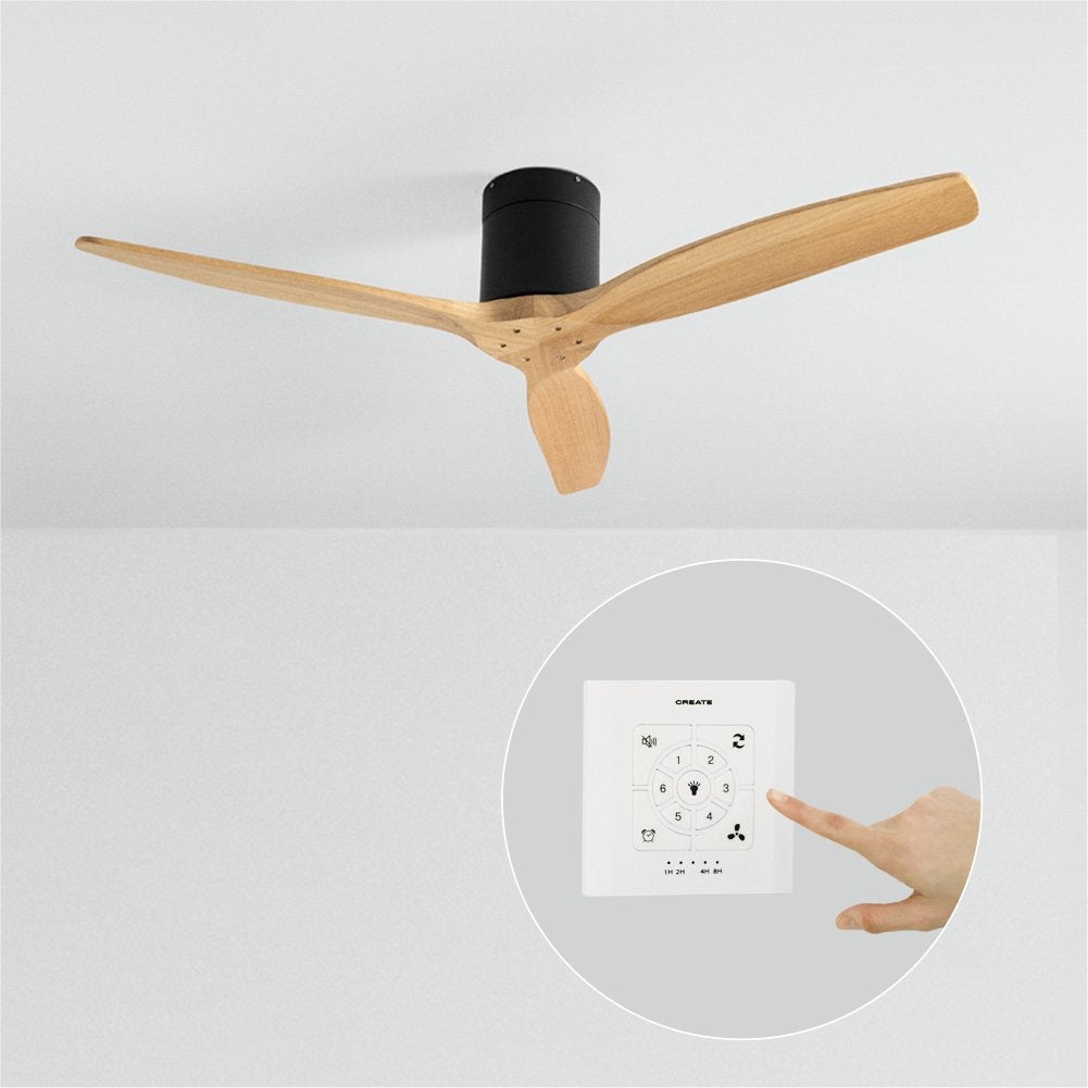 CREATE - WIND CALM M - Ventilateur de plafond silencieux 40W avec pales techniques en ABS Ø132cm sans eclaraige avec contrôleur mural - 2