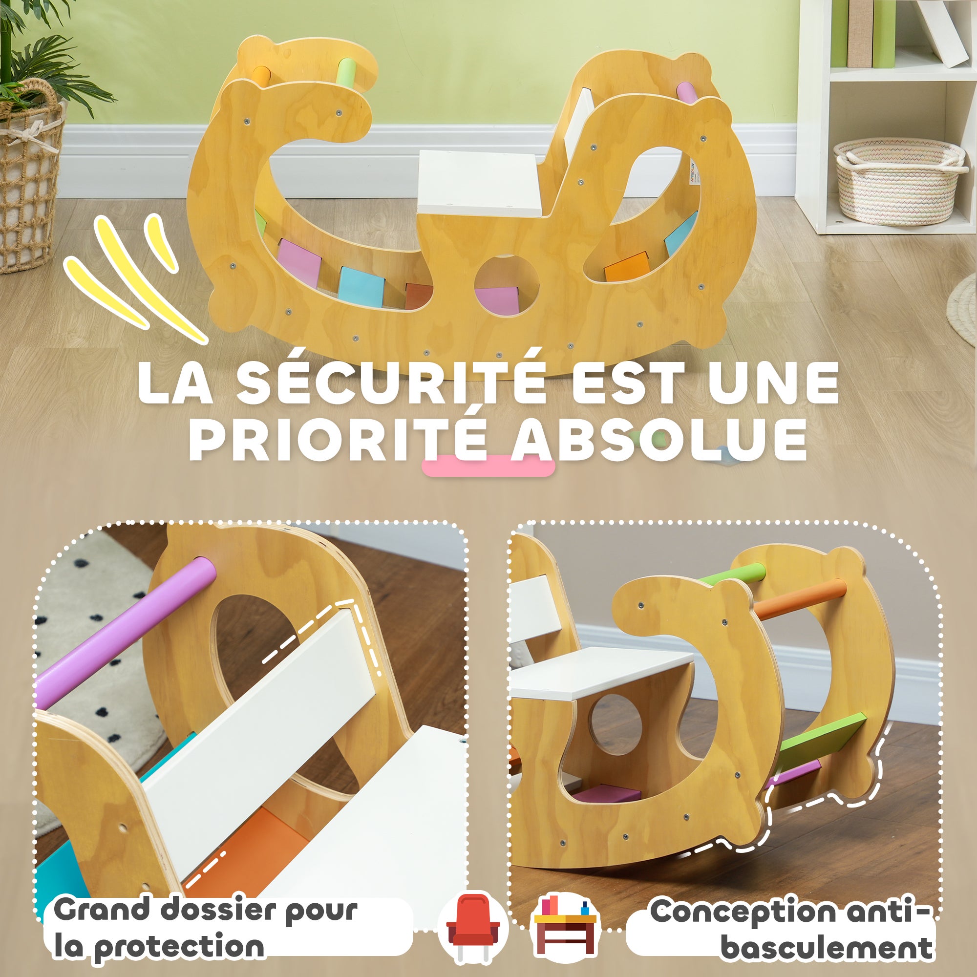 Arche d'escalade en bois multicolore AIYAPLAY - 6