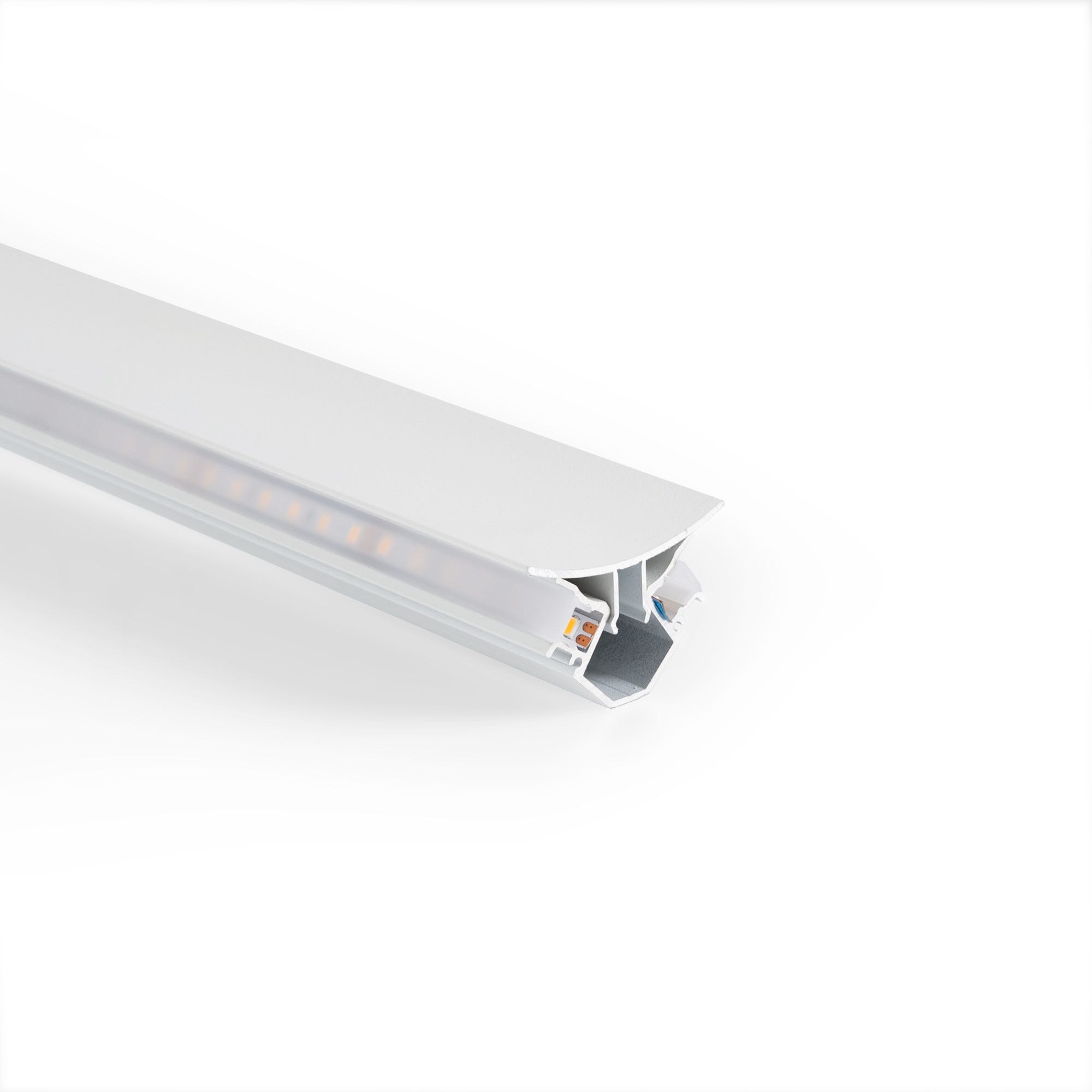 Profilo Led Angolare Alluminio per strisce LED trasparente 2 metri Profilo Led Angolare Alluminio per strisce LED trasparente 2 metri
