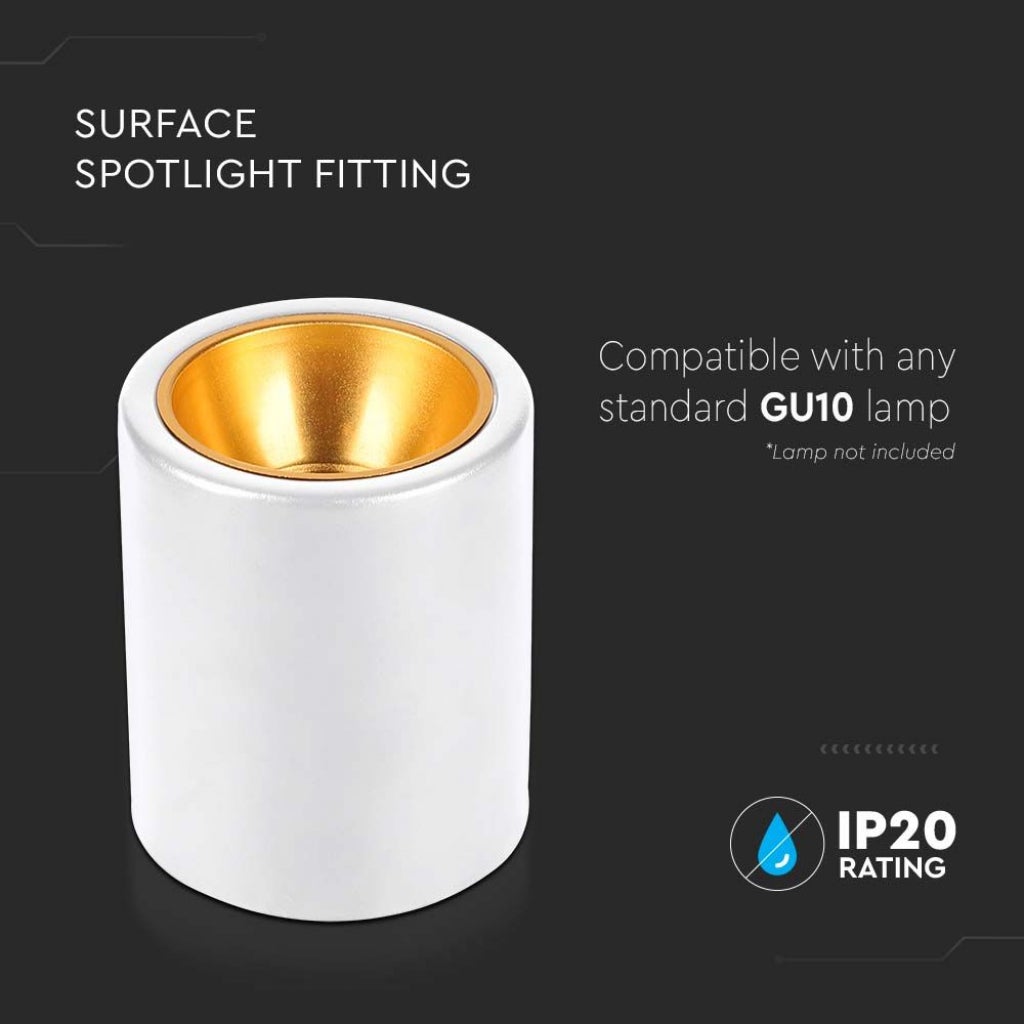 Lámpara de techo LED GU10 Redondo Cuerpo Blanco en Hierro y Metal Cromado Reflector Oro Rosa - 4