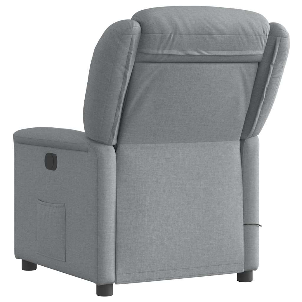 Fauteuil de massage | Fauteuil de relaxation | Chaise de relaxation inclinable électrique gris clair tissu CFW292683 - 7